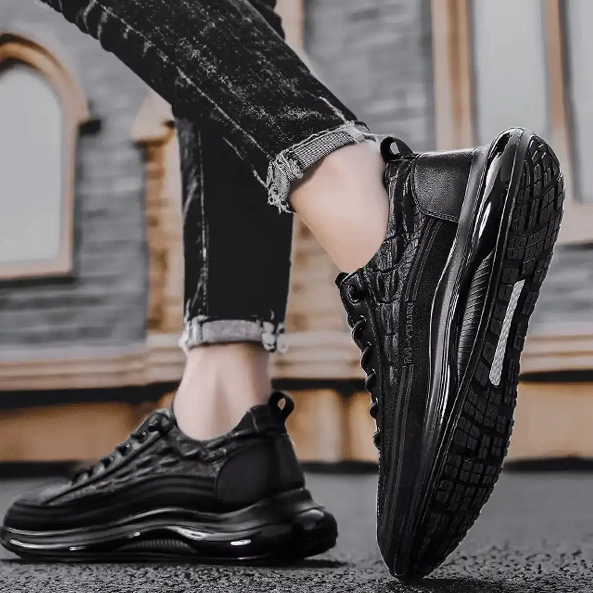 Drako® Herren-Croc-Skin-Sneaker